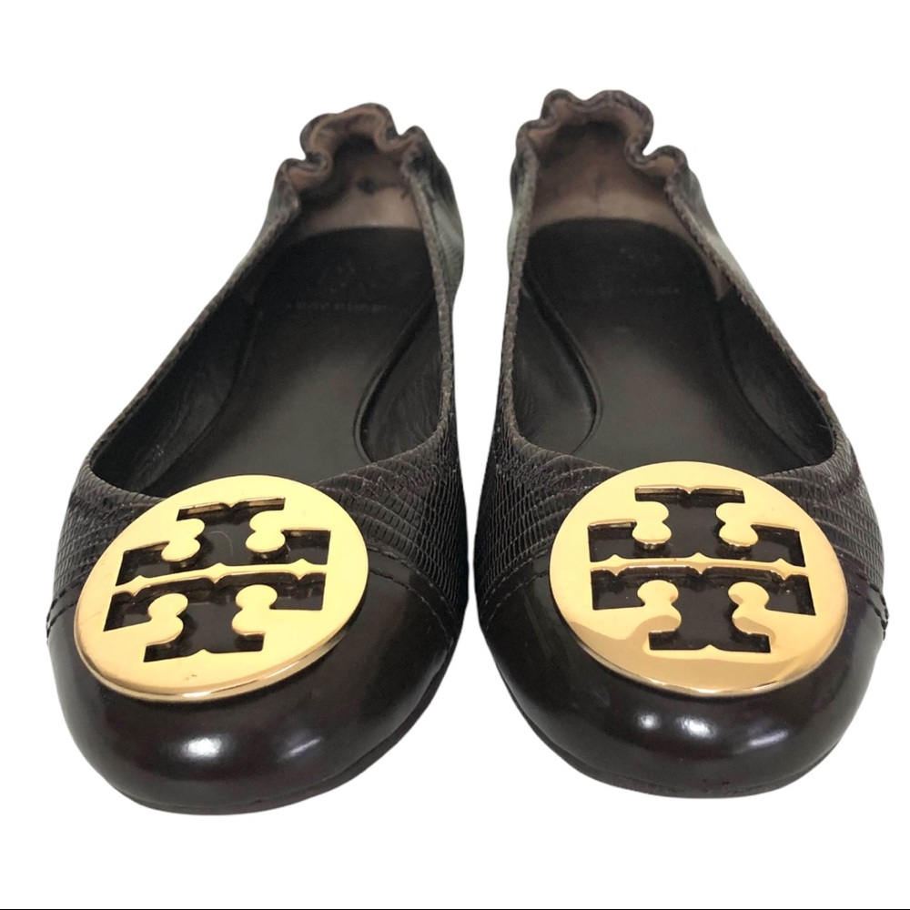 Tory Burch Brown Patent Leather Flats Sz 8.5